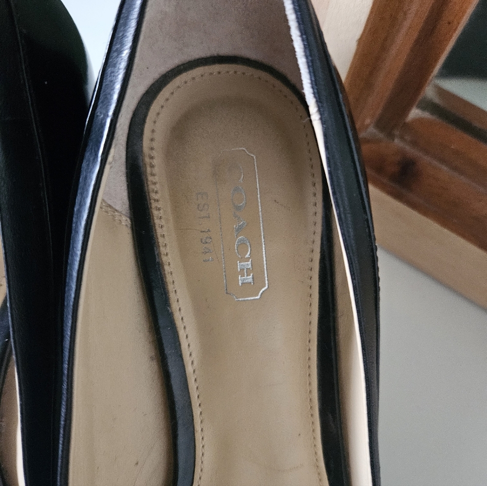 Coach Black Patent Leather Wedge Shoes - Picture 5 of 8